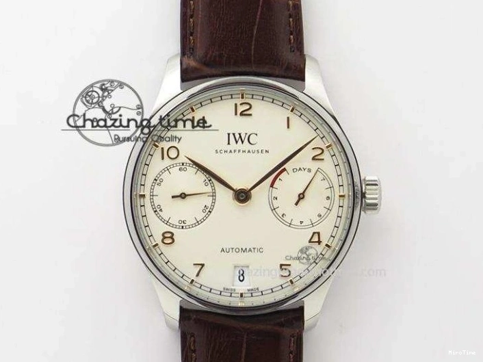 MIROTIME 0412 Practical Portuguese Real PR IW500109 ZF 1:1 Best Edition Black Dial On Black Leather Strap A52010 V 7308